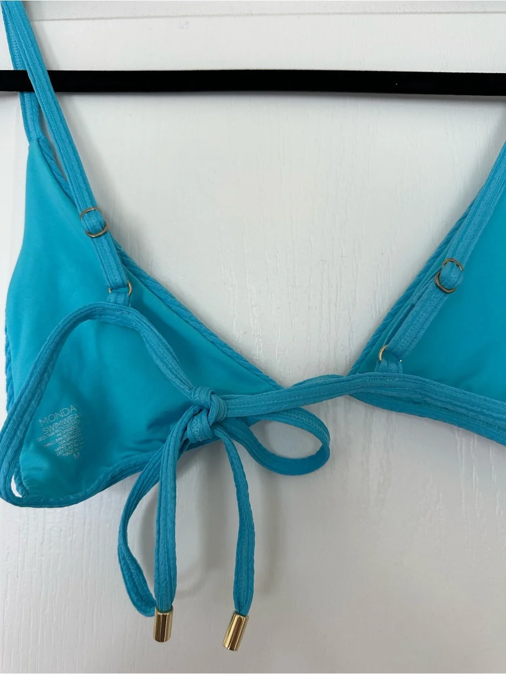 Monday Swimwear Barbados Top - Cyan Crinkle
